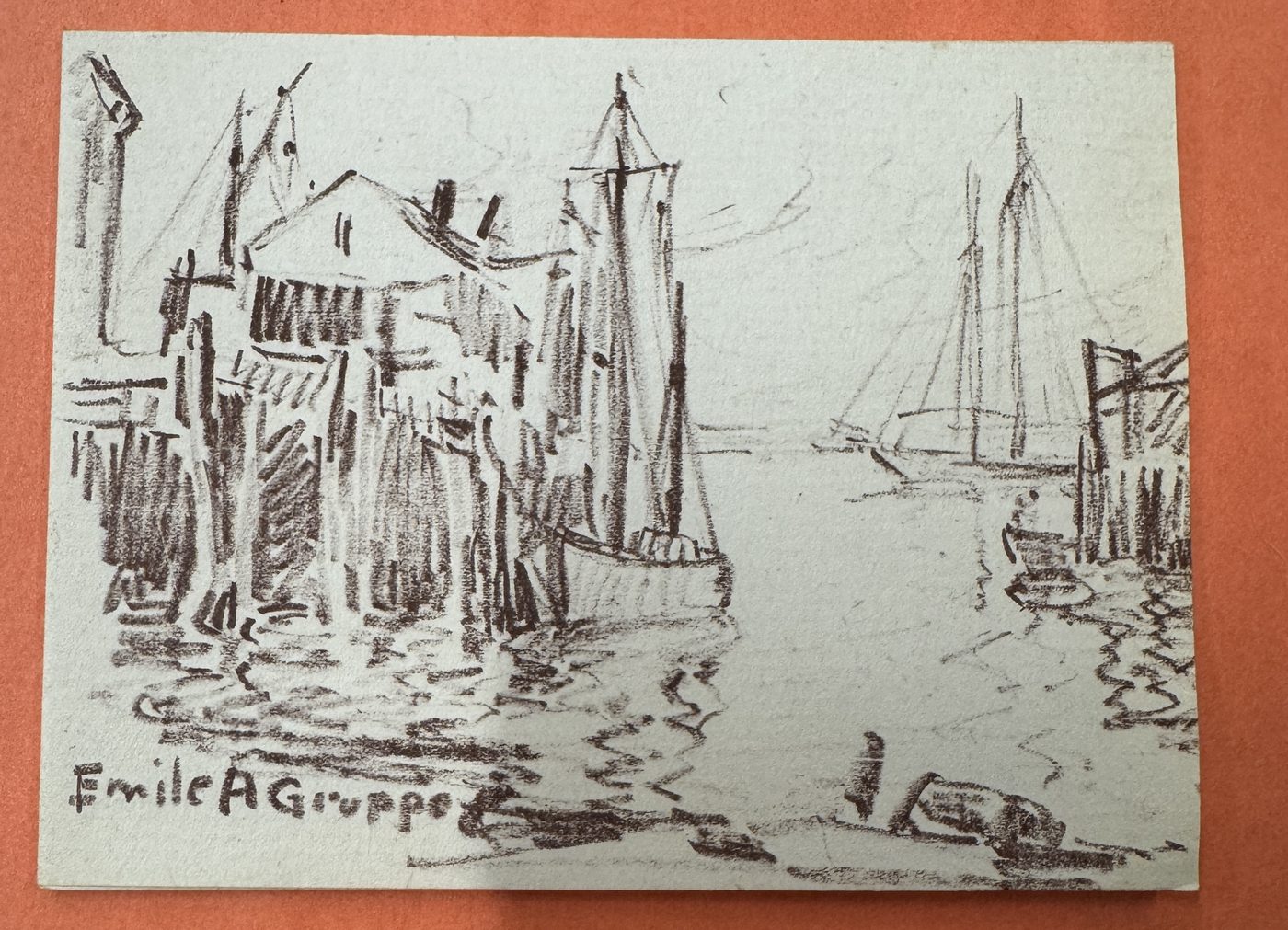 Gloucester harbor illustration by Emile A. Gruppe