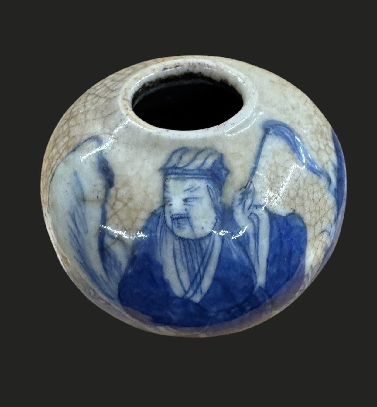 Blue and white ceramic vessel from the Grillo estate