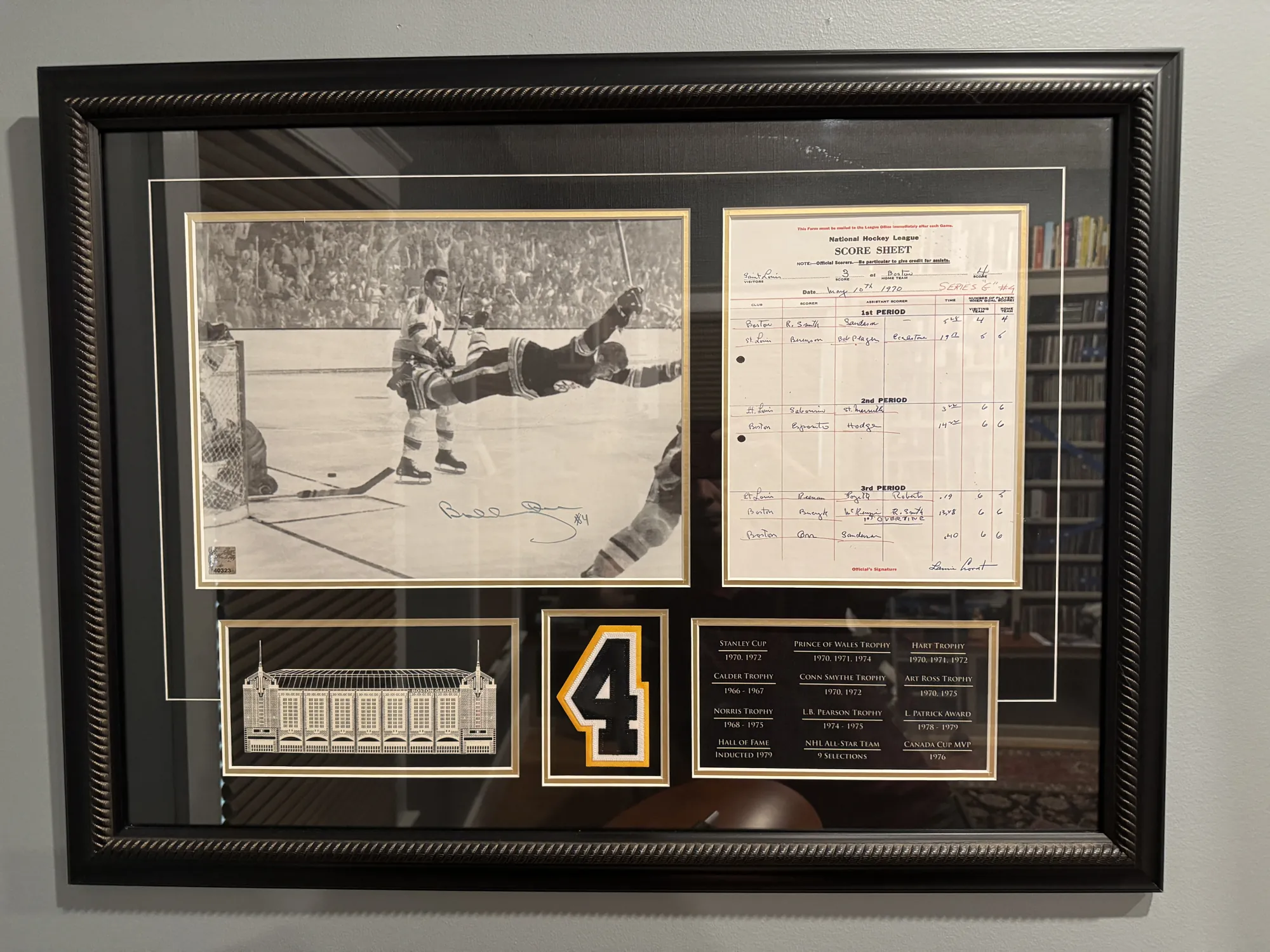 Framed hockey memorabilia previewed for the September estate auction