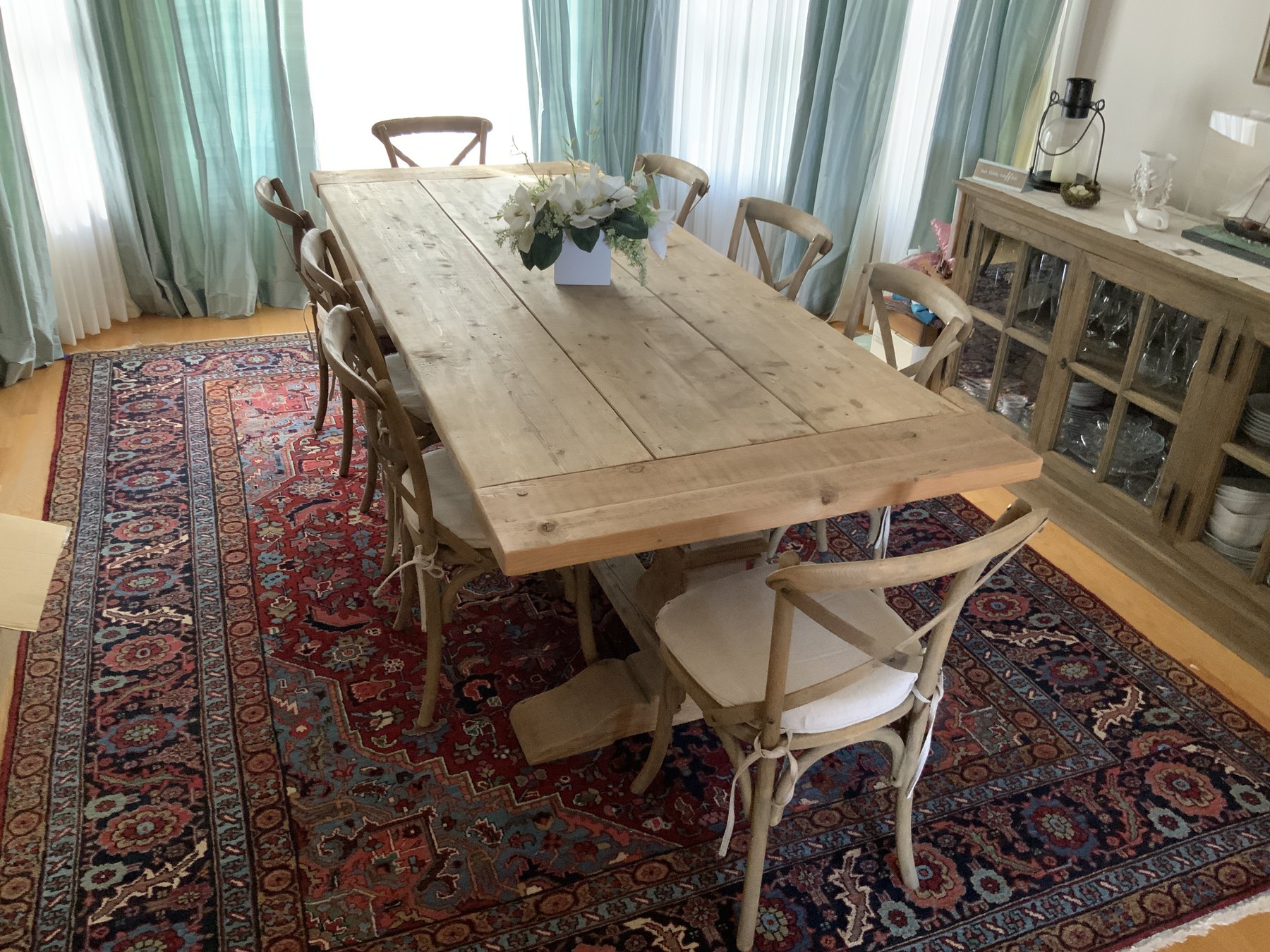 Dining room contents arranged for an estate review