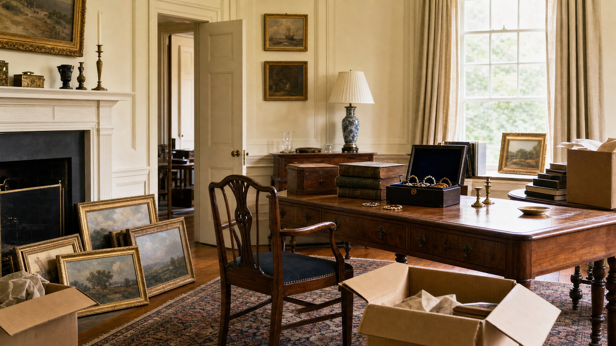 Estate contents arranged for review before sale