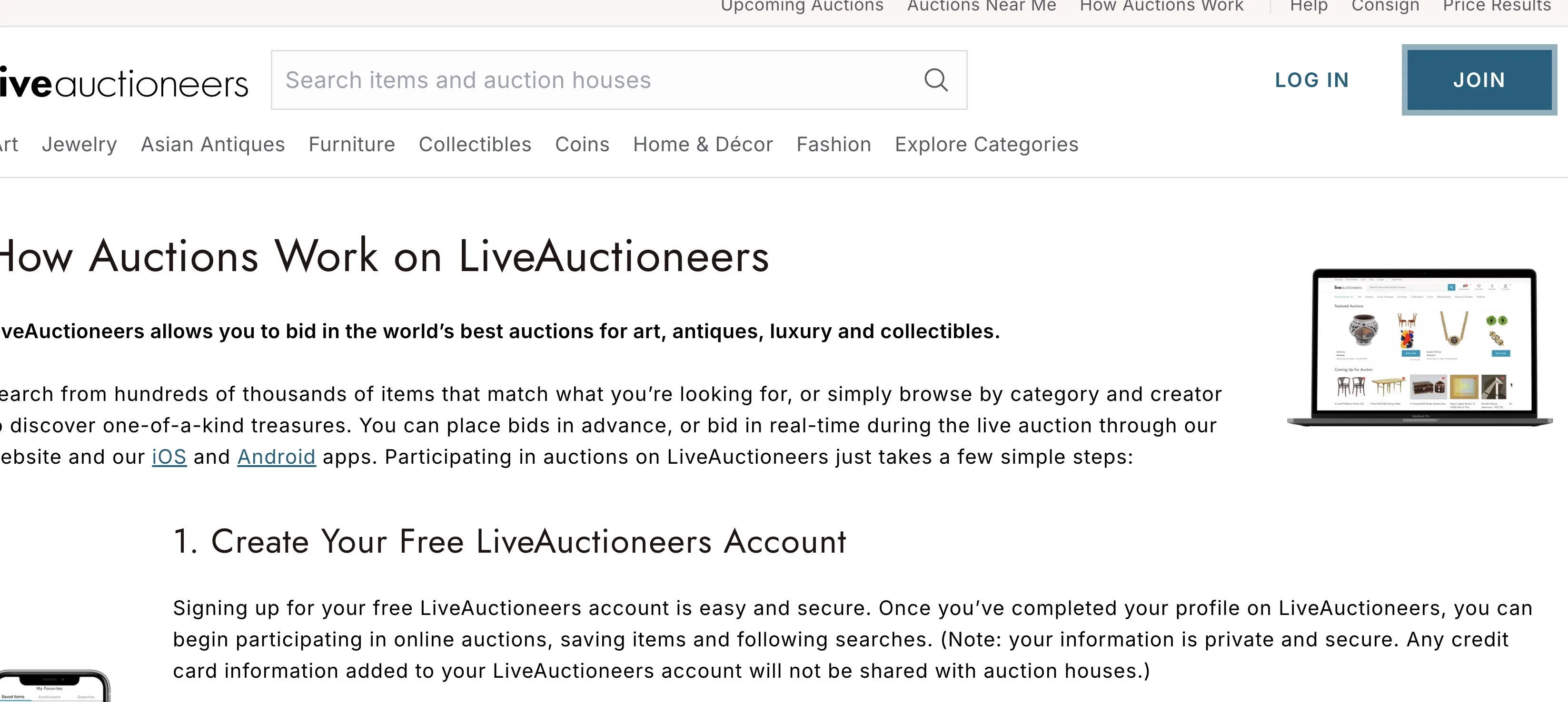 Sign up to bid at our Live Auctioneers Auctions