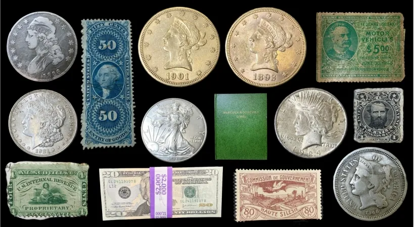 No Reserve Auction US Gold Silver Coins Stamps Numismatics