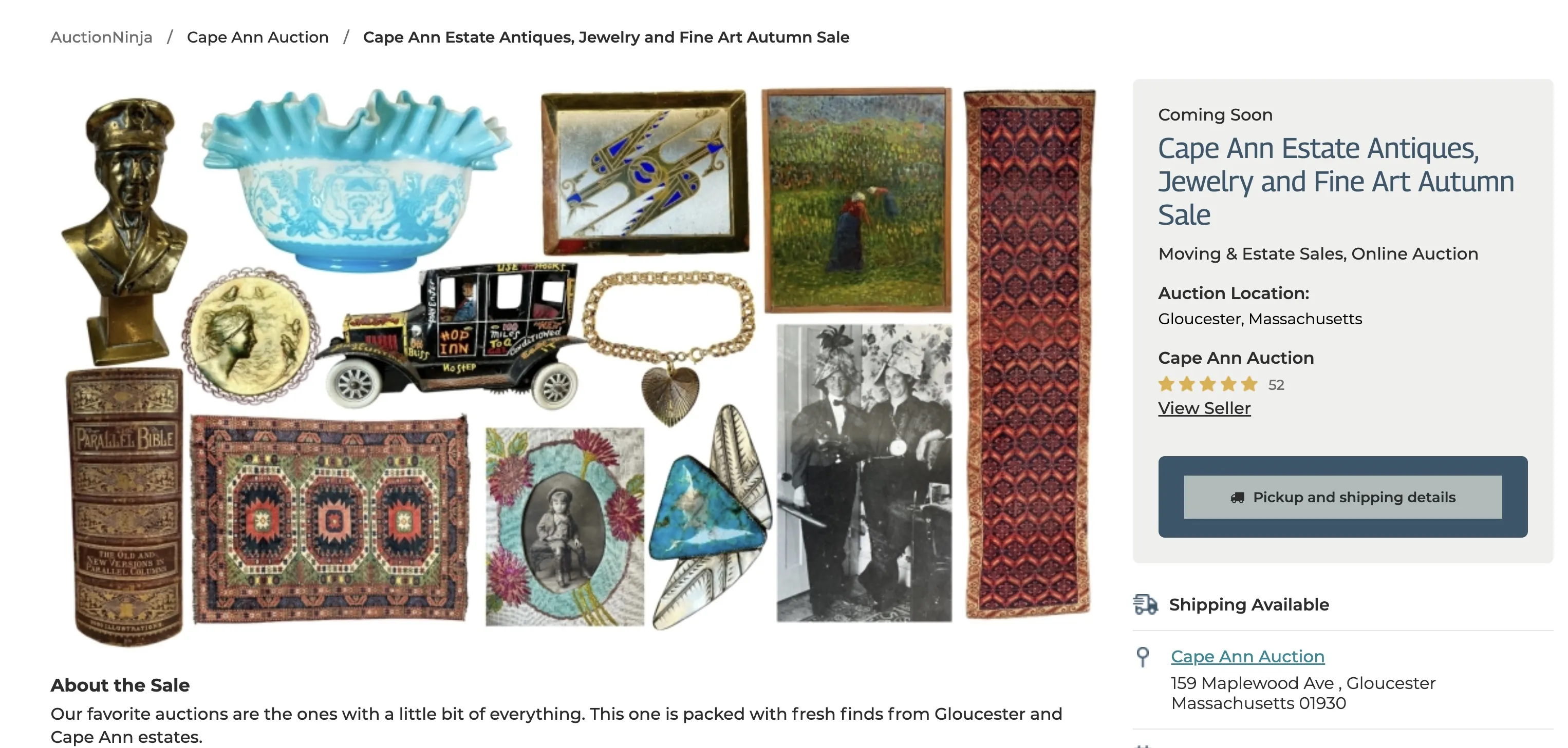 Late October / November Cape Ann Estates Auction! — photo 1