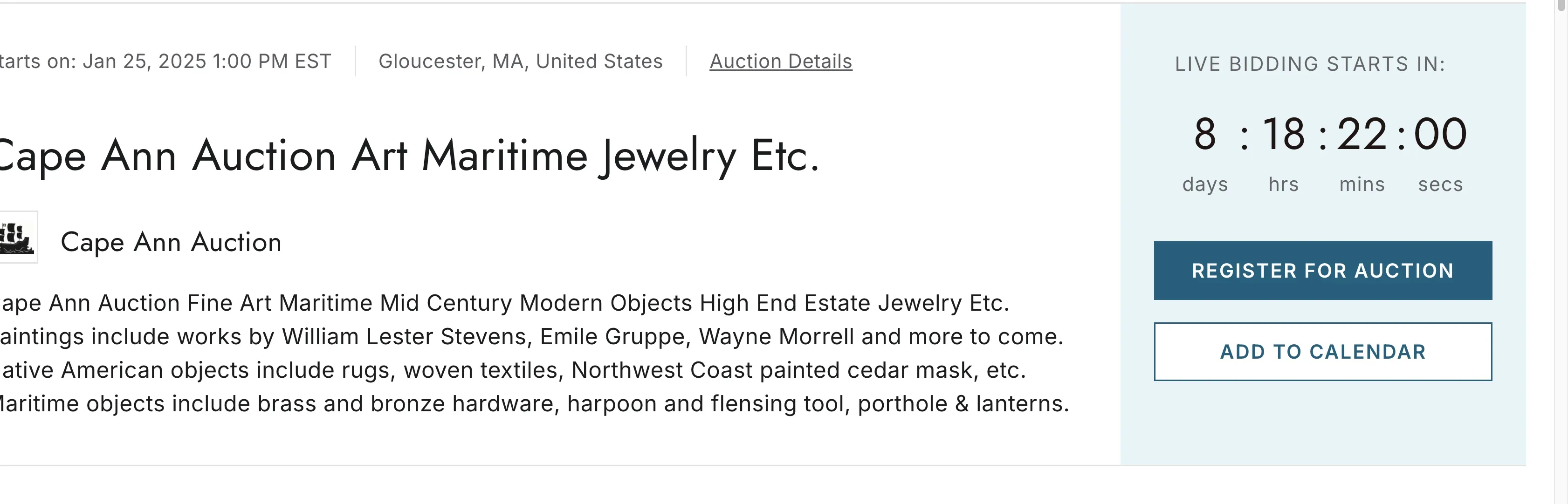 Sign up to bid at our Live Auctioneers Auctions — photo 1