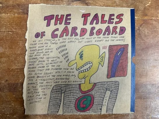 Small illustrated artwork on paper from an estate