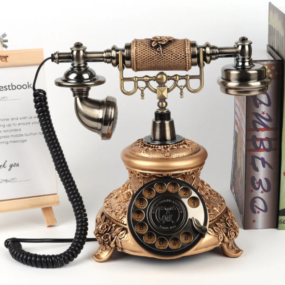 The Heirloom copper rotary guestbook phone