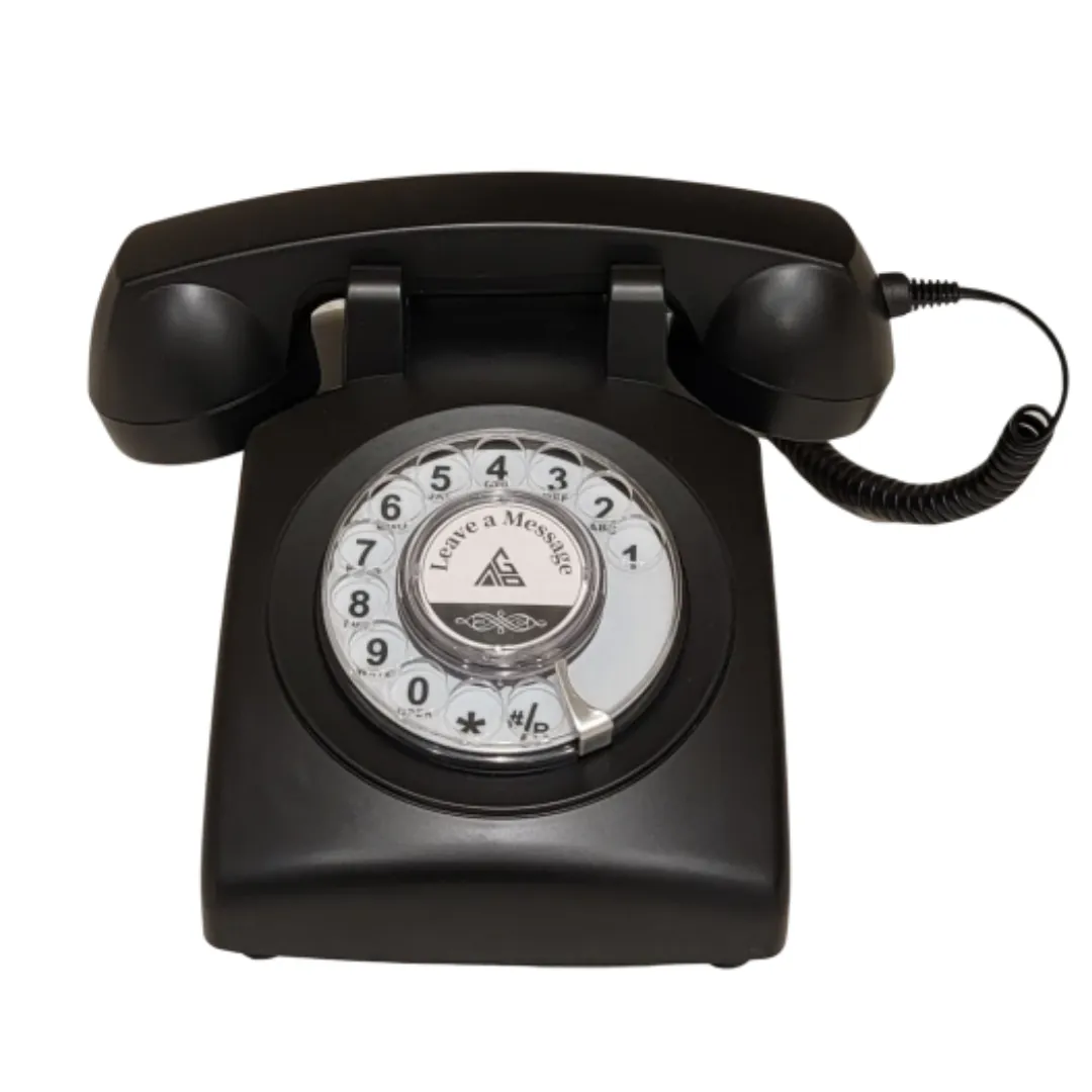 The Retro black rotary guestbook phone