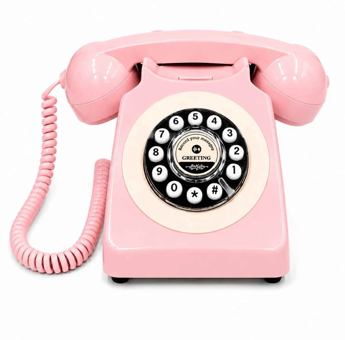 The Sweetheart pink rotary guestbook phone