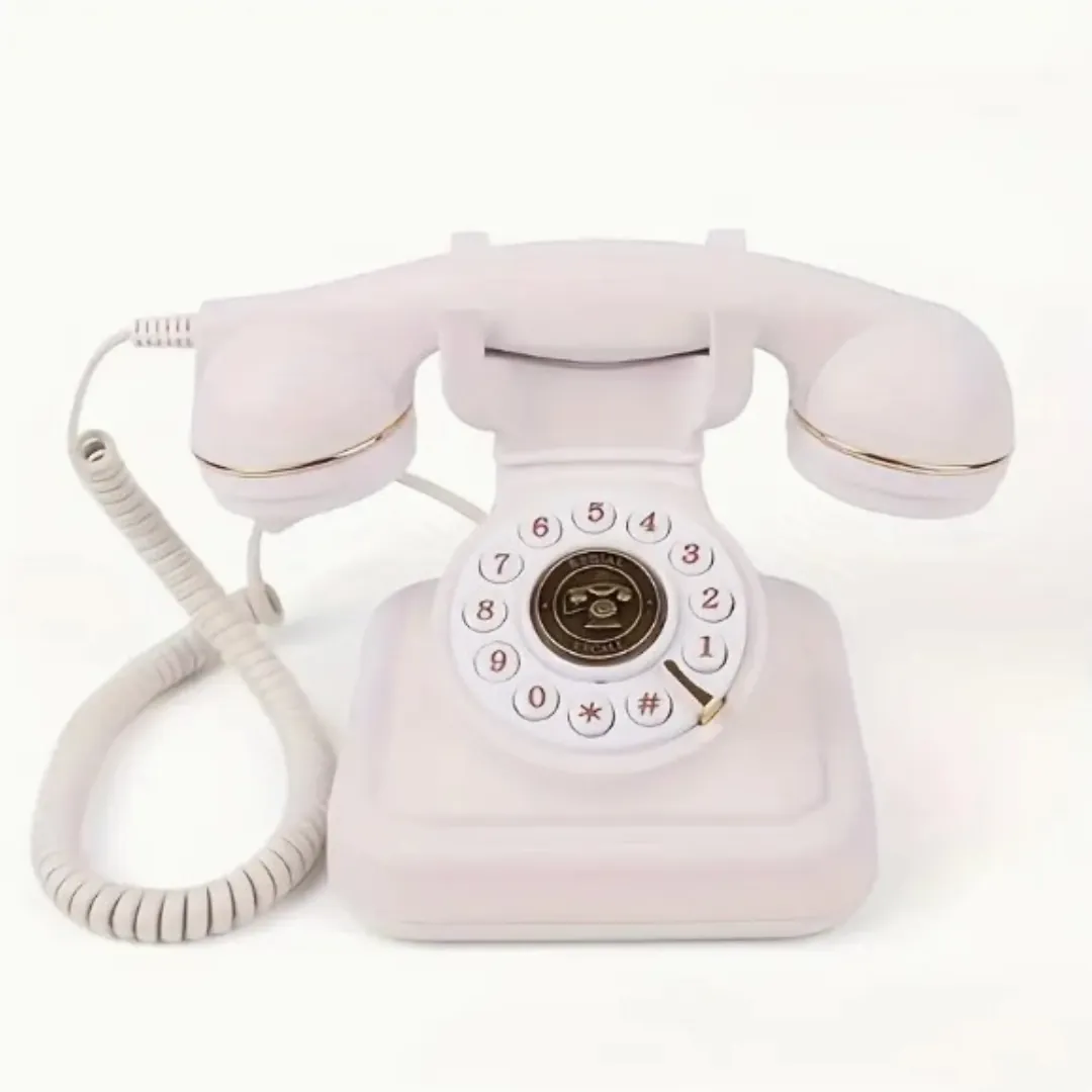 The Vintage white rotary guestbook phone