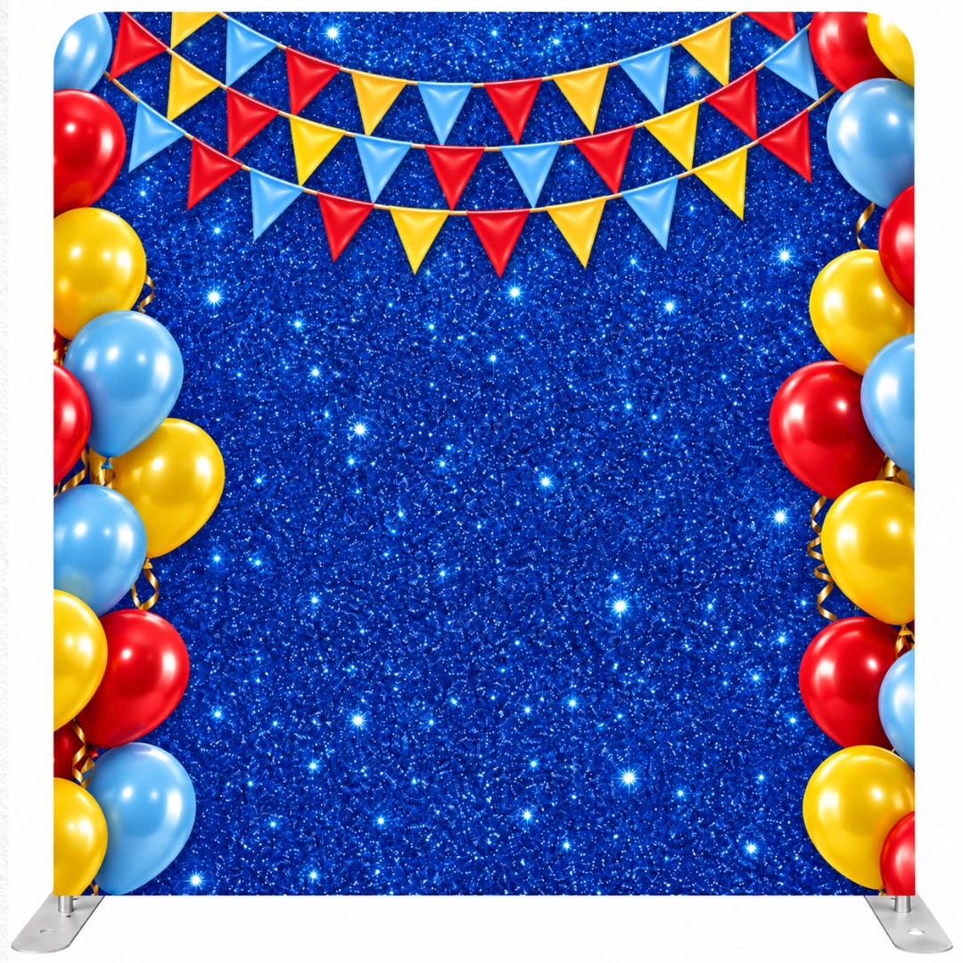 Festive Blue Glitter backdrop available from The Pose Garden