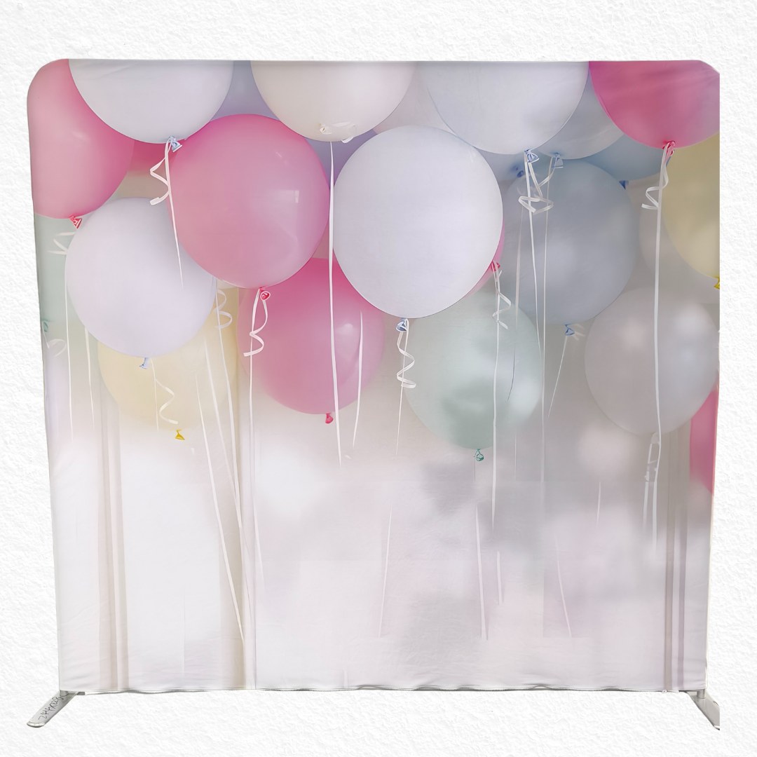 Pastel Balloons backdrop available from The Pose Garden