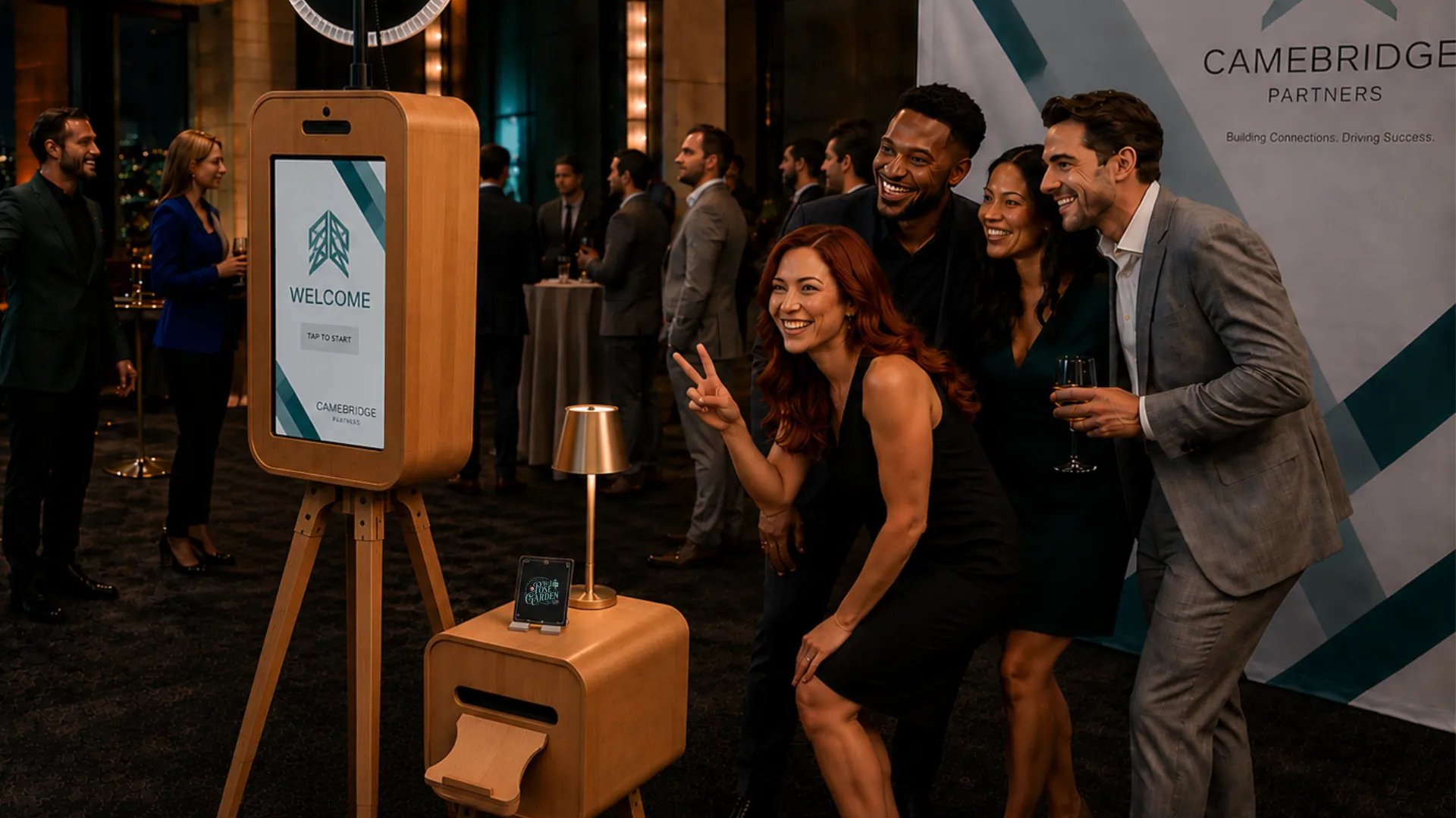 Corporate guests using a Photo Booth activation