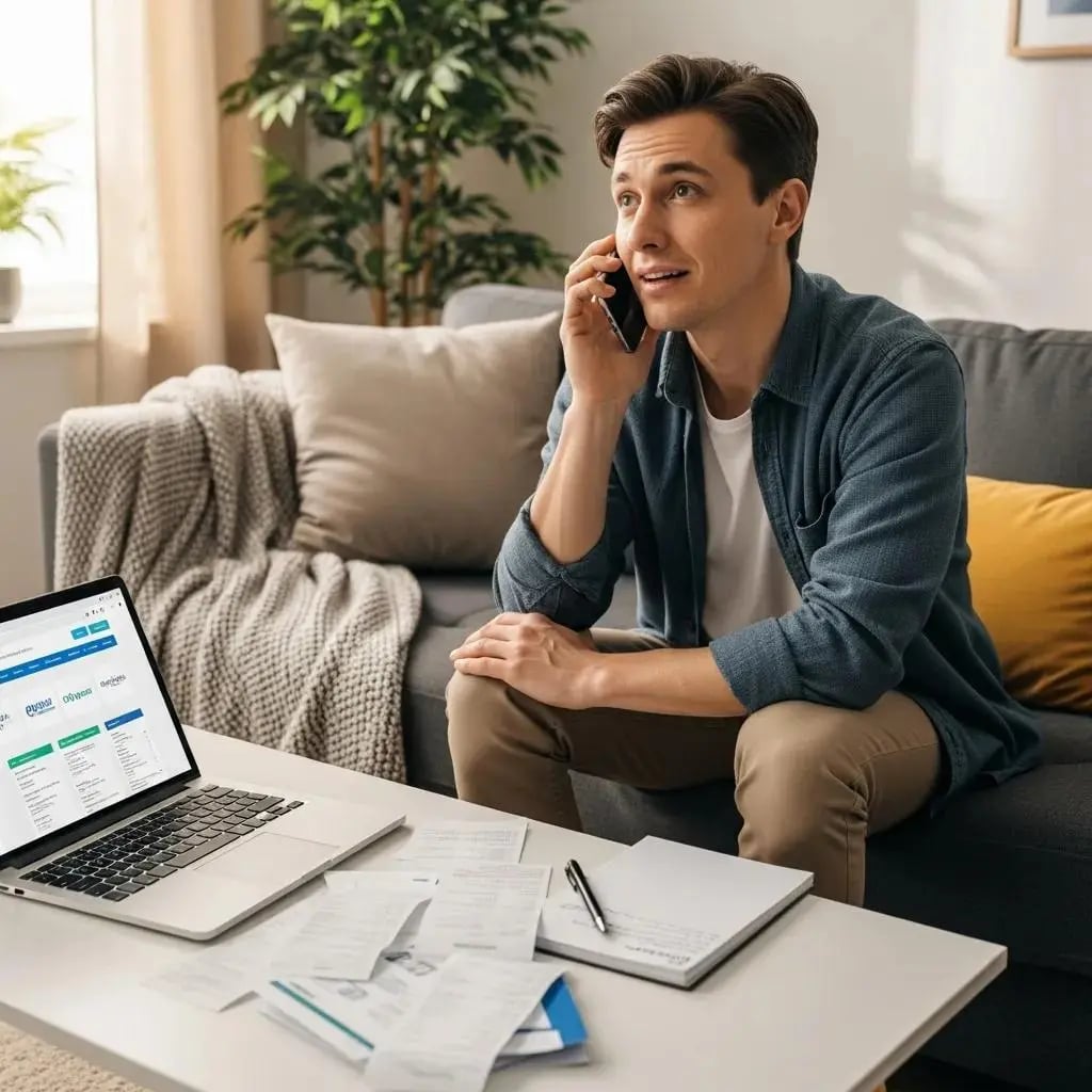 Person negotiating medical bills over the phone, highlighting the process of reducing medical debt