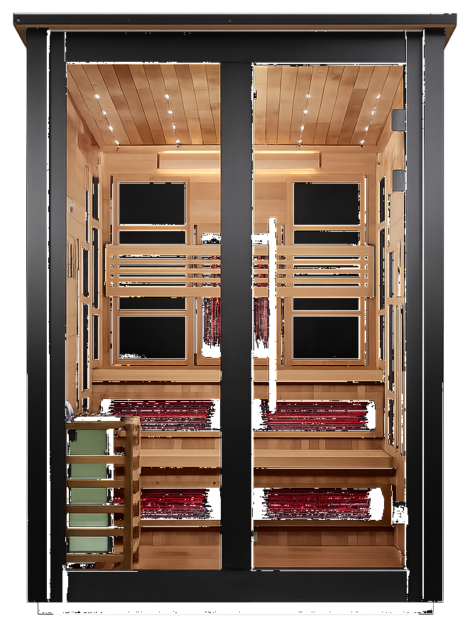 Golden Designs "Kaskinen" 6-Person Black Barn Hybrid Outdoor Sauna