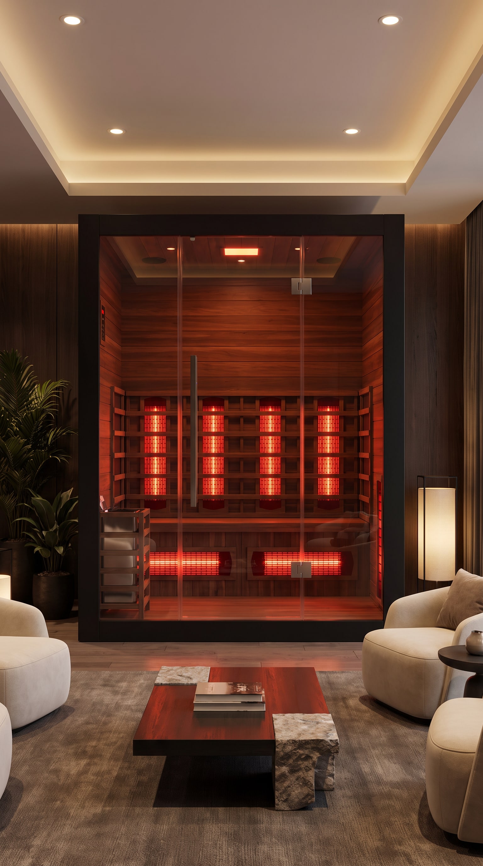 Premium wood sauna interior