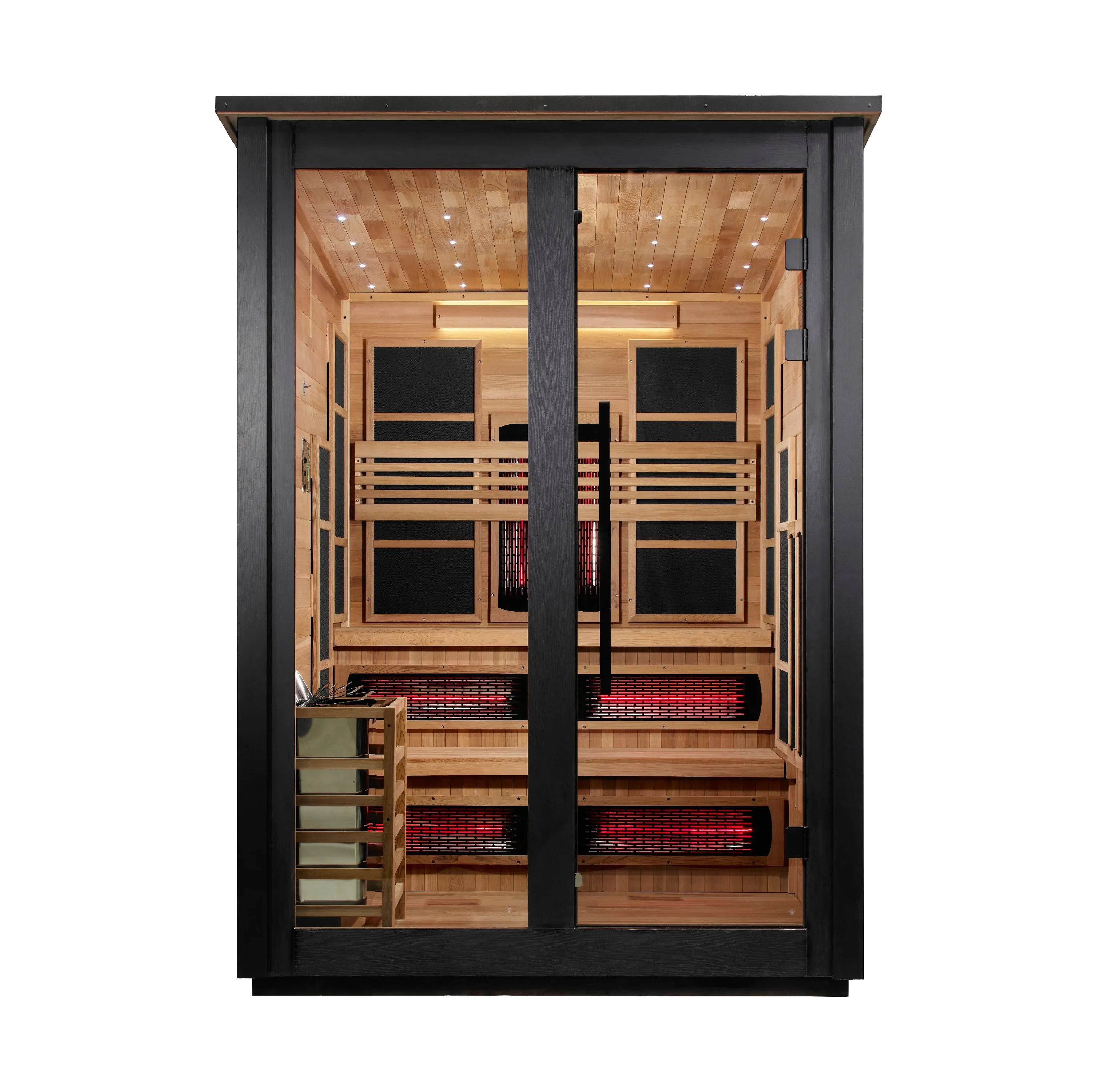 Golden Designs "Kaskinen" 6-Person Black Barn Hybrid Outdoor Sauna