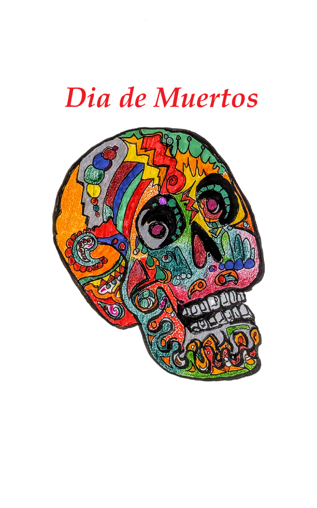 JmurArt original sugar skull artwork with colorful detailed patterns