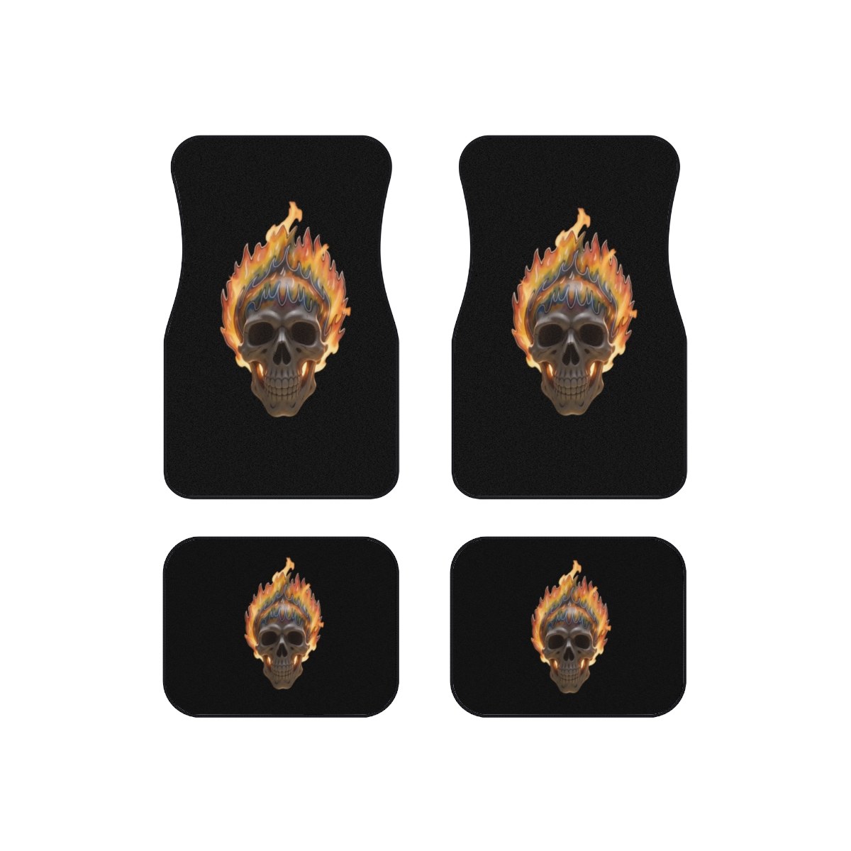 Flaming Skull Car Mats (Set of 4)
