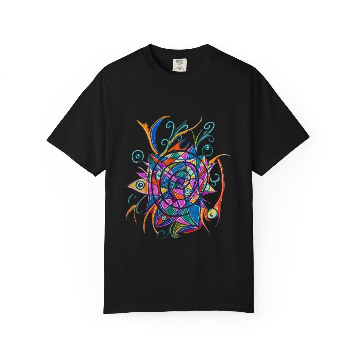 Abstract Colorful Mandala T-Shirt — Psychedelic Geometric Art Tee
