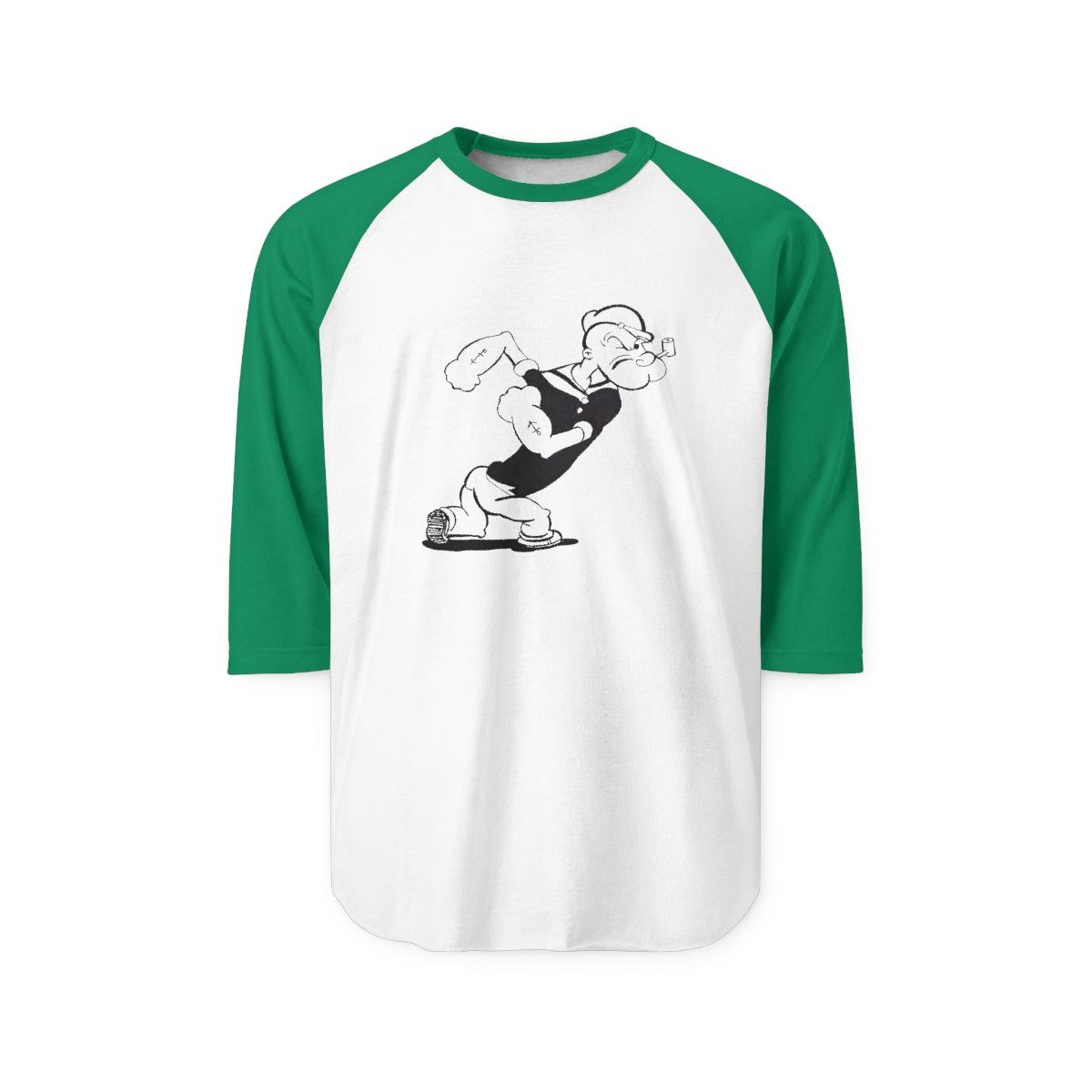 Vintage Sketch Raglan Shirt — Retro Sailor Graphic 3/4 Sleeve
