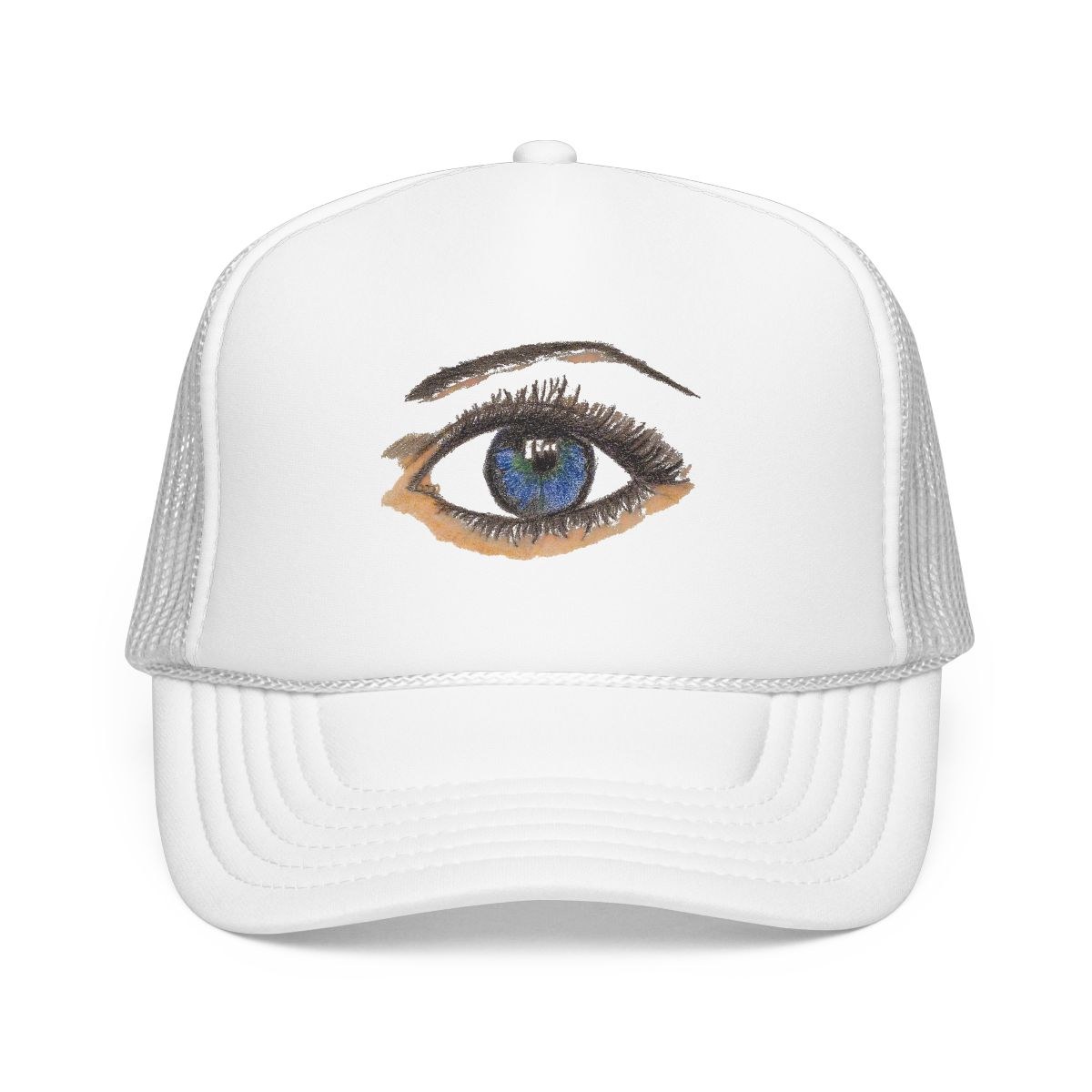 Trucker Hat — Embroidered Blue Eye Foam Cap
