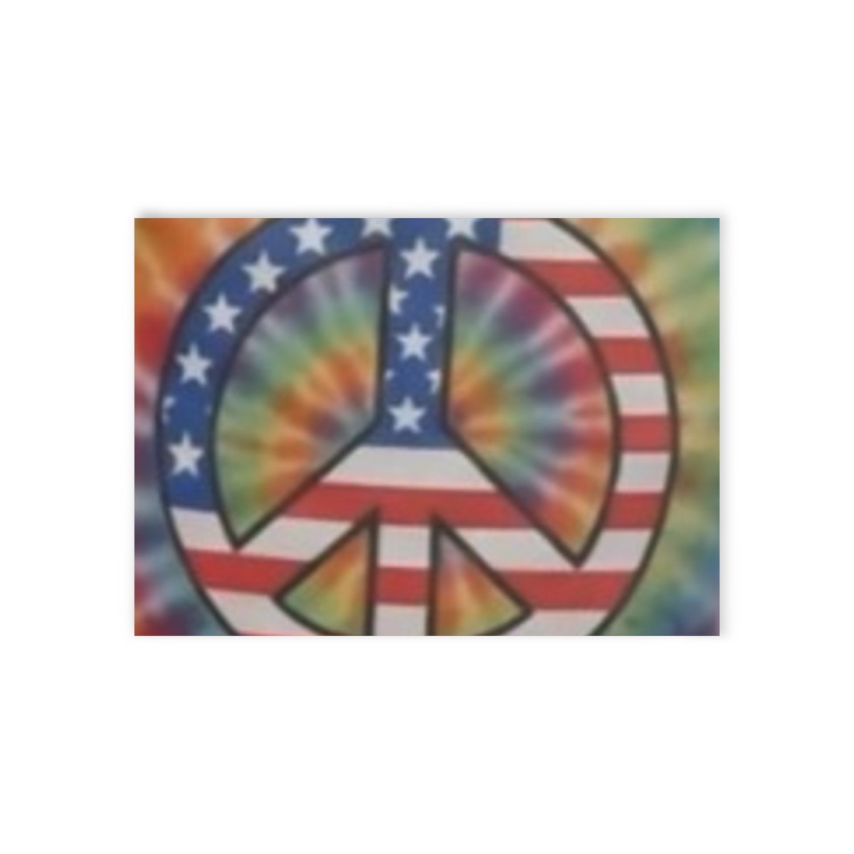 American Flag Peace Sign Holiday Card — Tie-Dye Patriotic Greeting