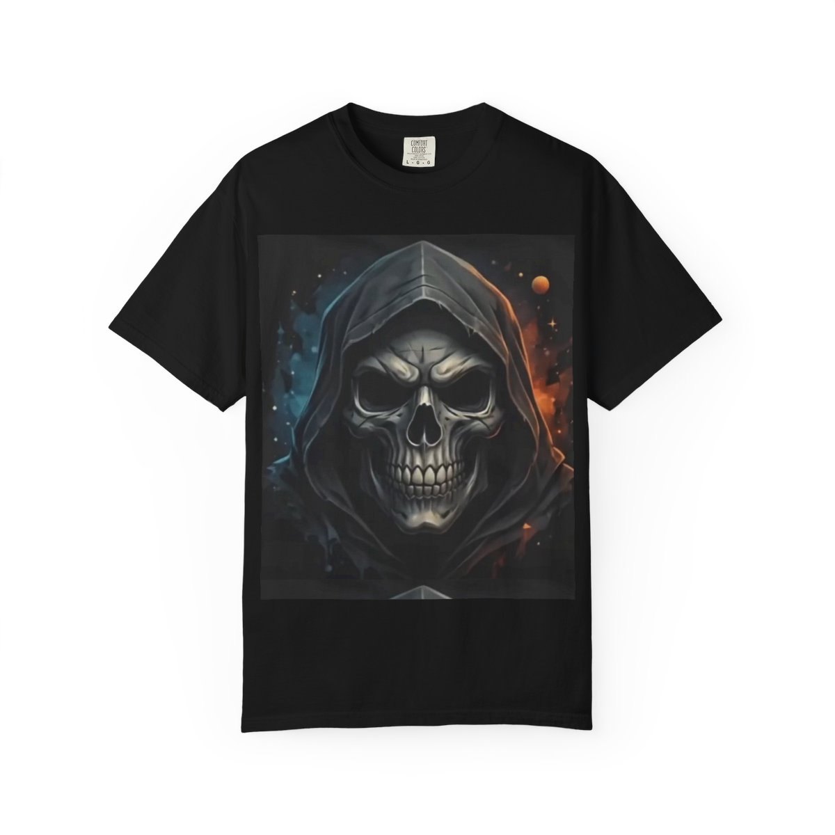 Grim Reaper Skull T-Shirt — Hooded Skeleton Graphic Tee