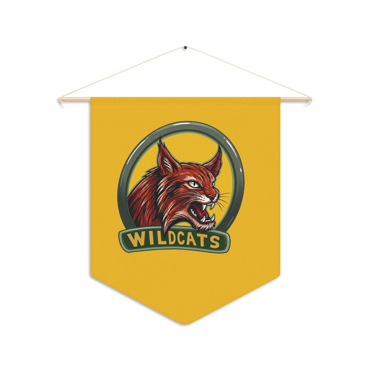 Wildcats Retro Mascot Pennant — School Spirit Wall Banner