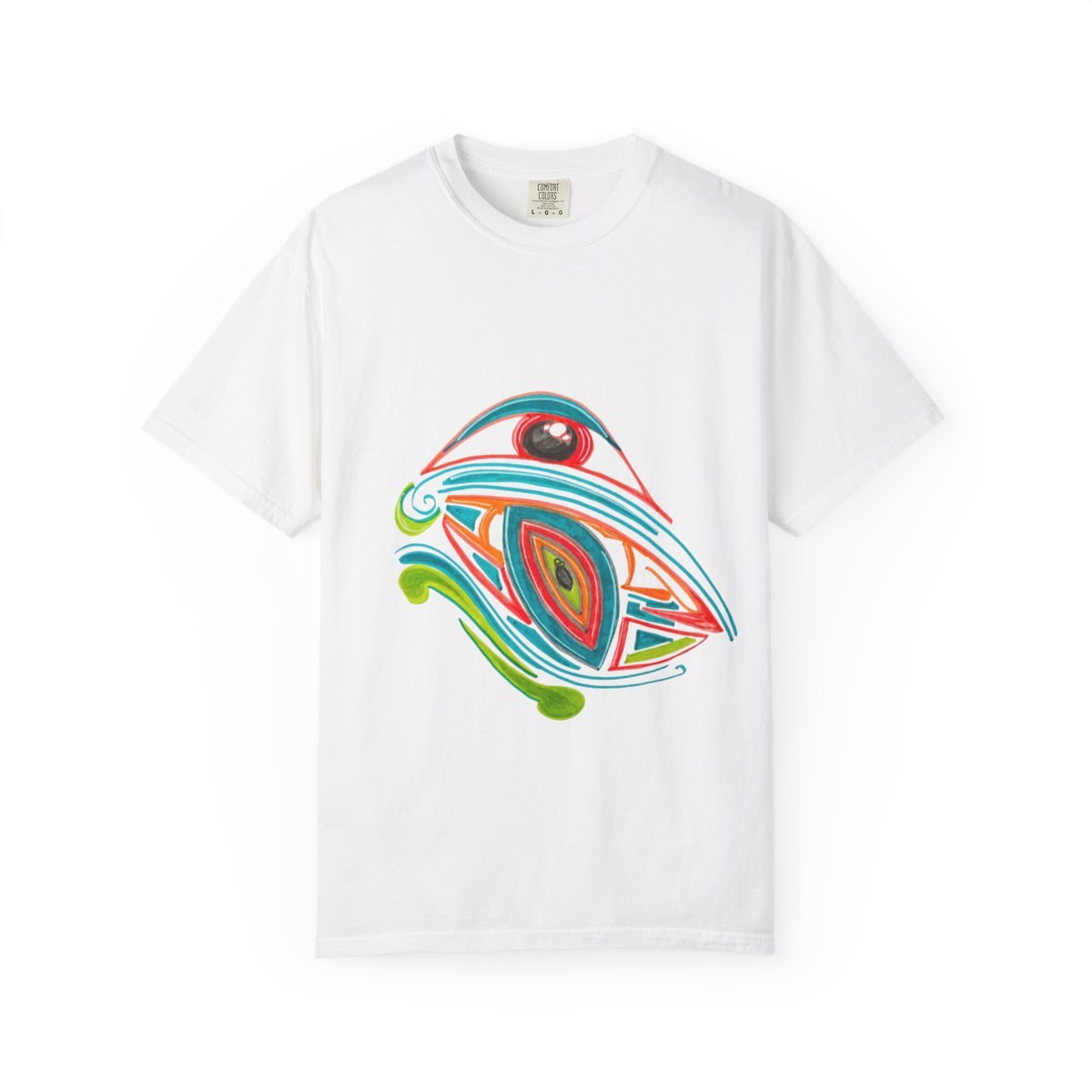 Abstract Eye Graphic T-Shirt — Colorful Psychedelic Tribal Eye Design