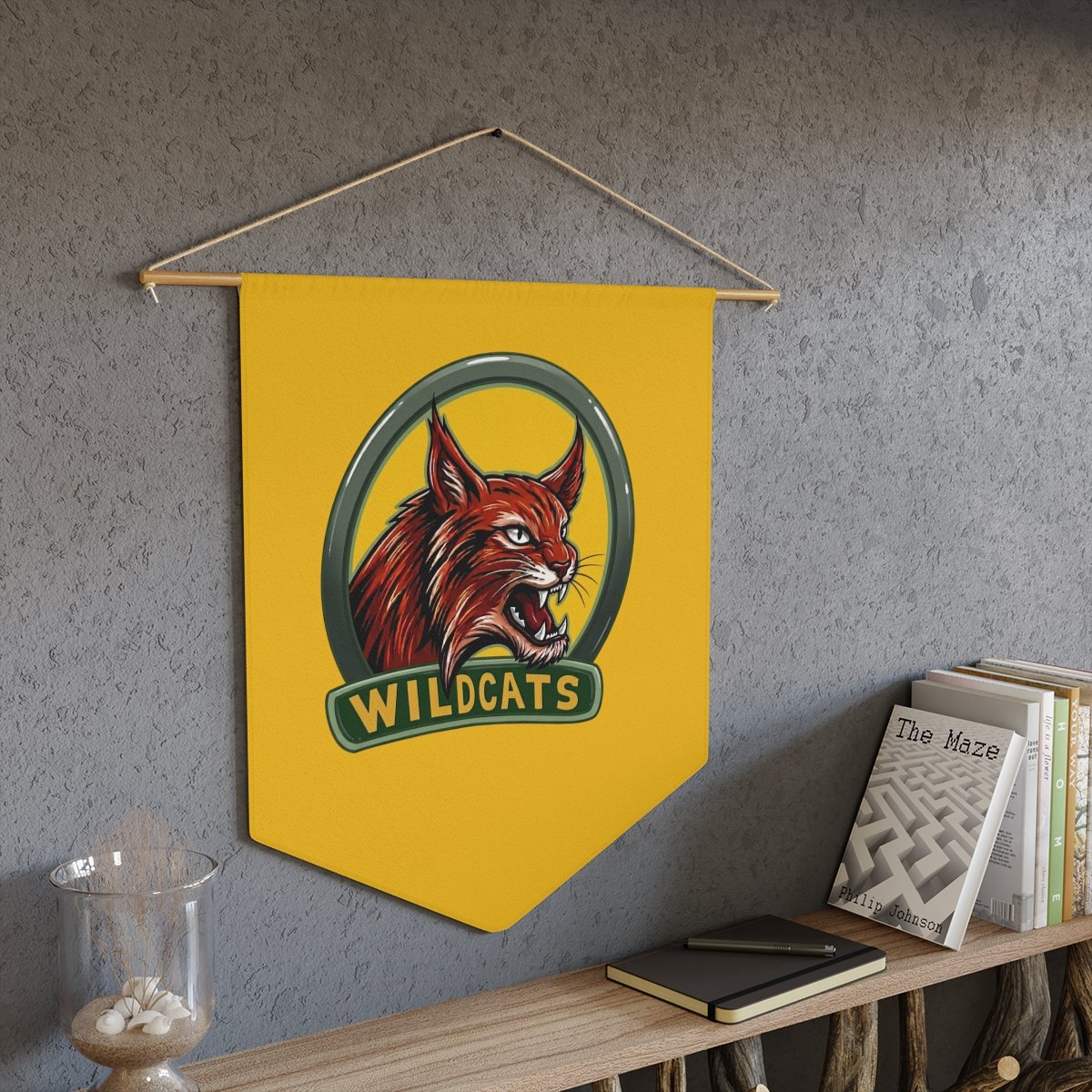 Wildcats Retro Mascot Pennant — School Spirit Wall Banner