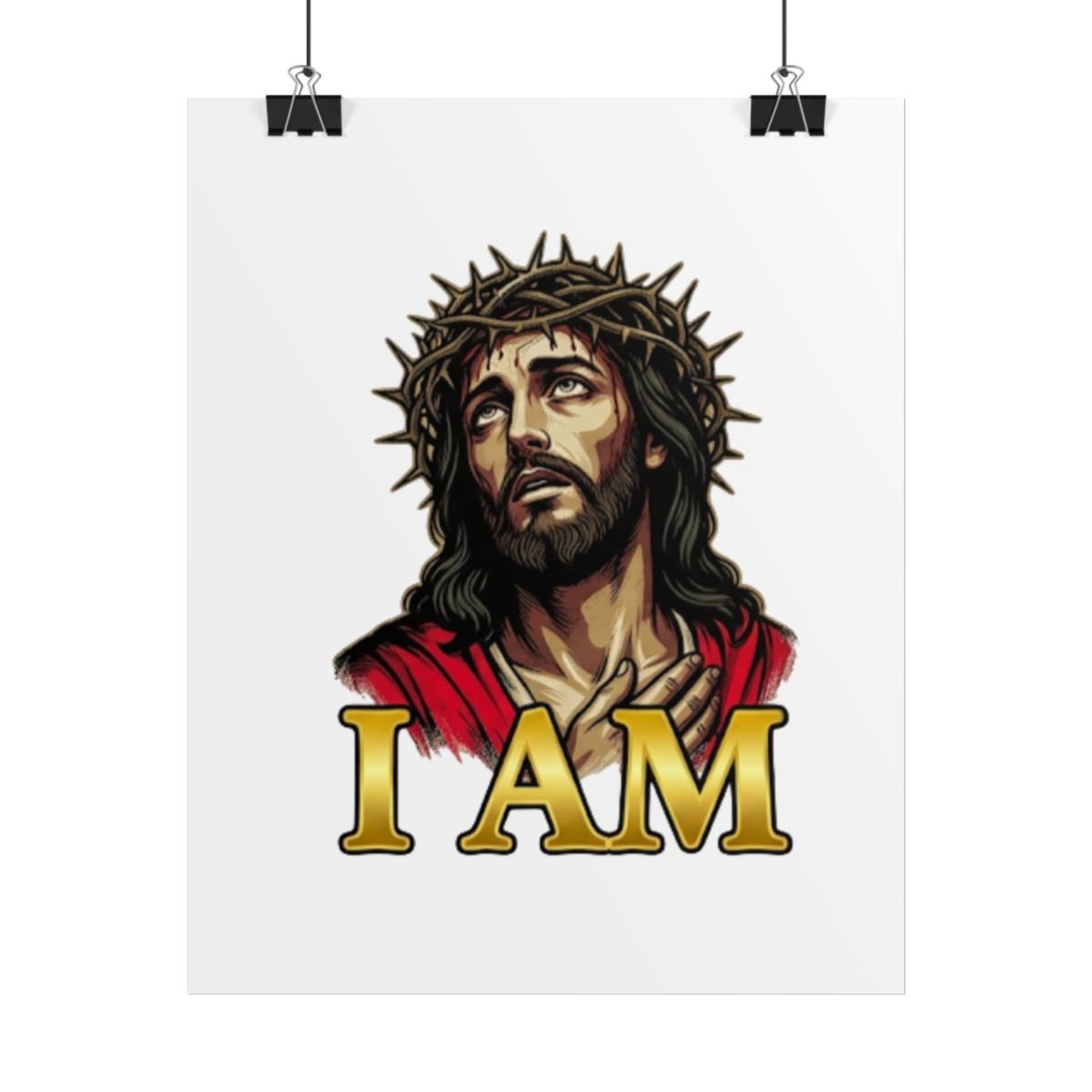 Jesus Portrait Rolled Poster — "I AM" Inspirational Christian Wall Art