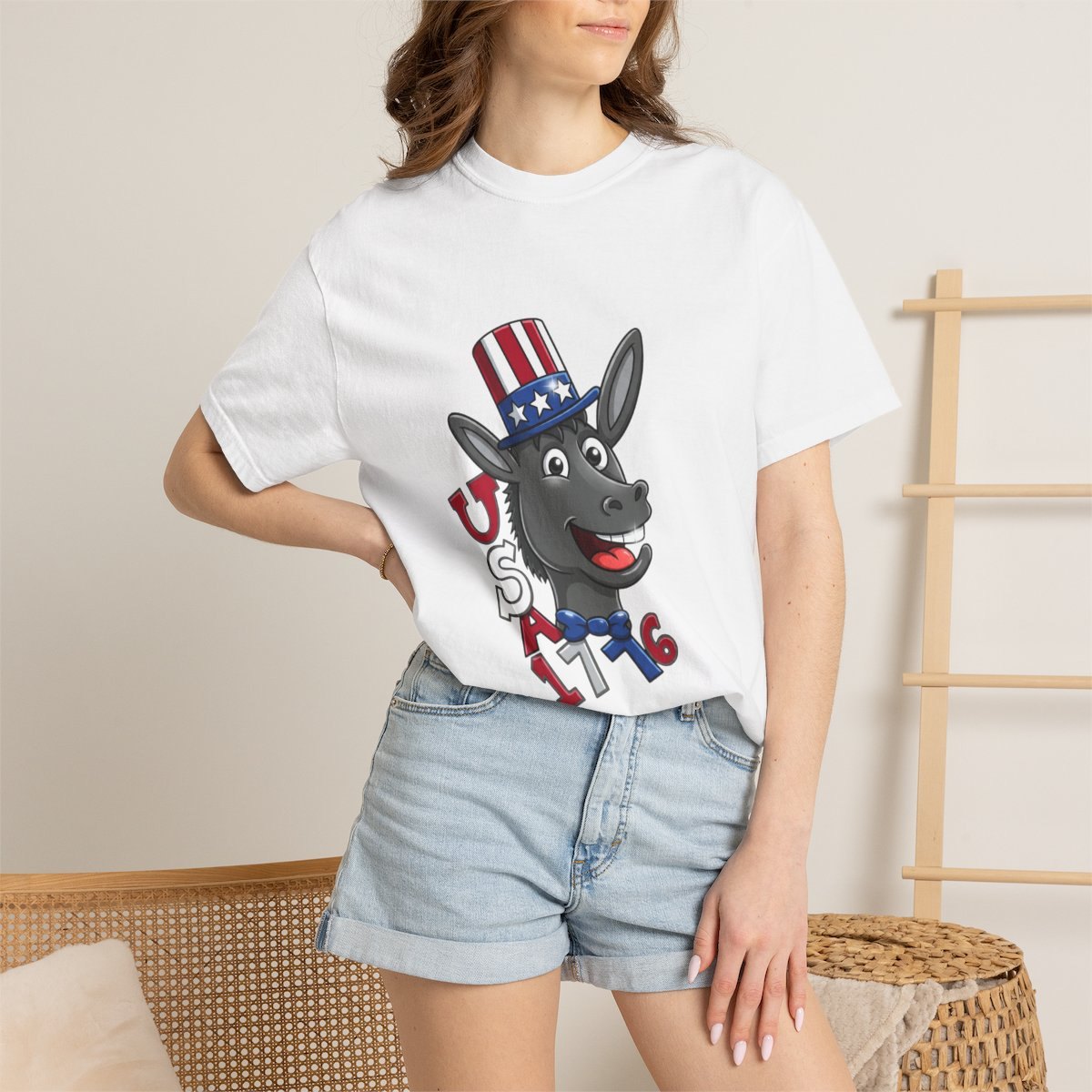 1776 USA Donkey Patriotic T-Shirt — 350th Anniversary American Flag Tee