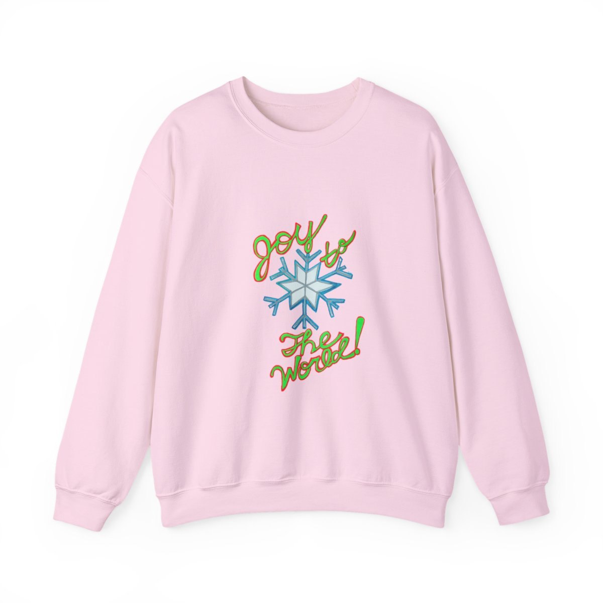 Holiday Snowflake Crewneck Sweatshirt — "Joy to the World" Graphic