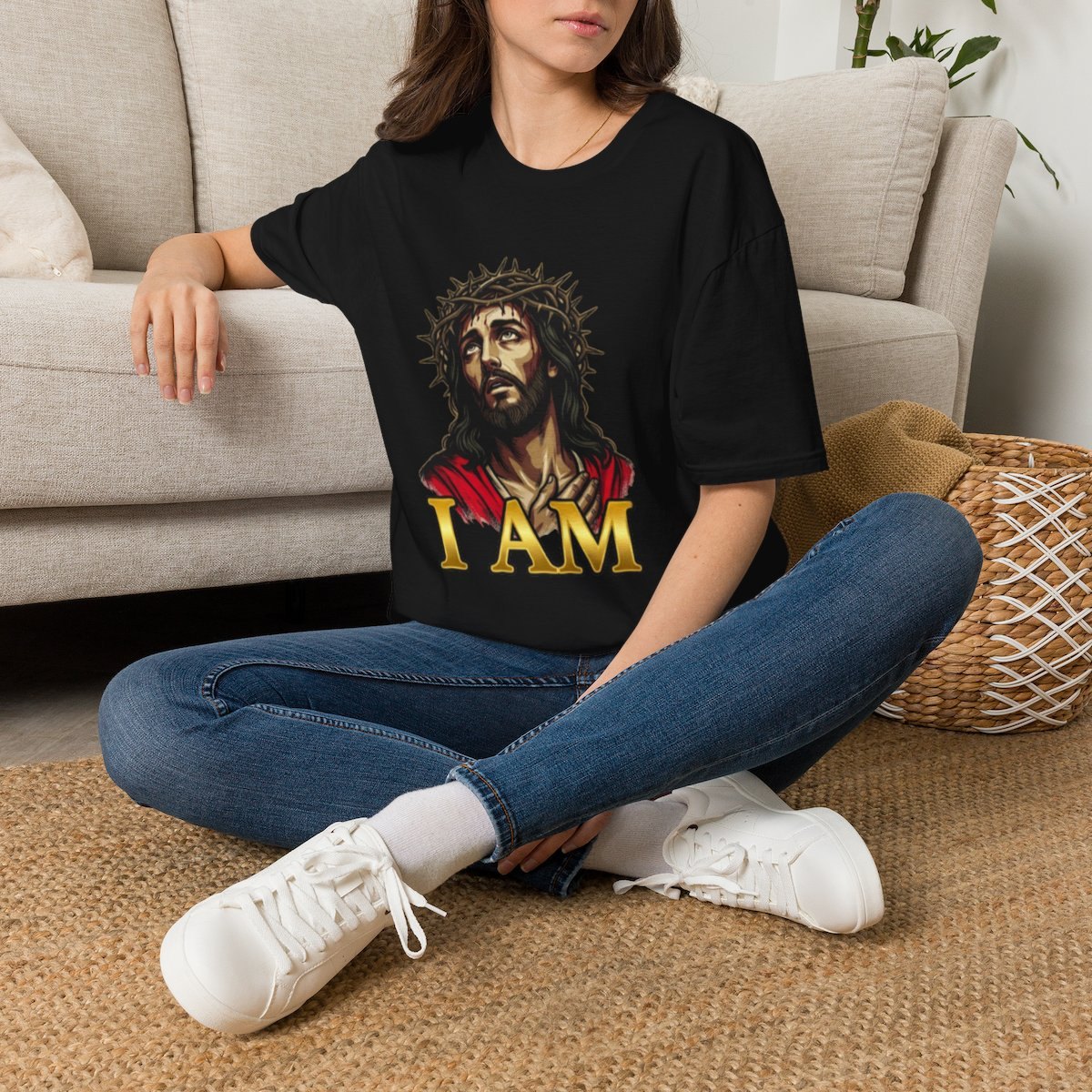 Jesus Crown of Thorns T-Shirt — "I AM" Faith Graphic Tee