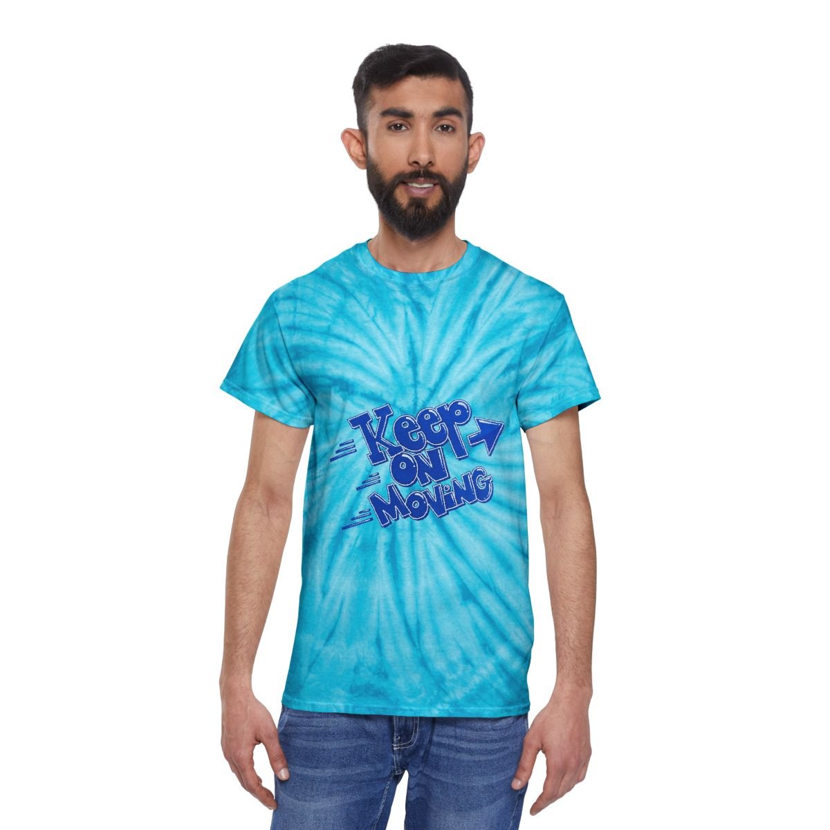 Keep On Moving Yellow Tie-Dye Tee - Cyclone Spiral Graphic