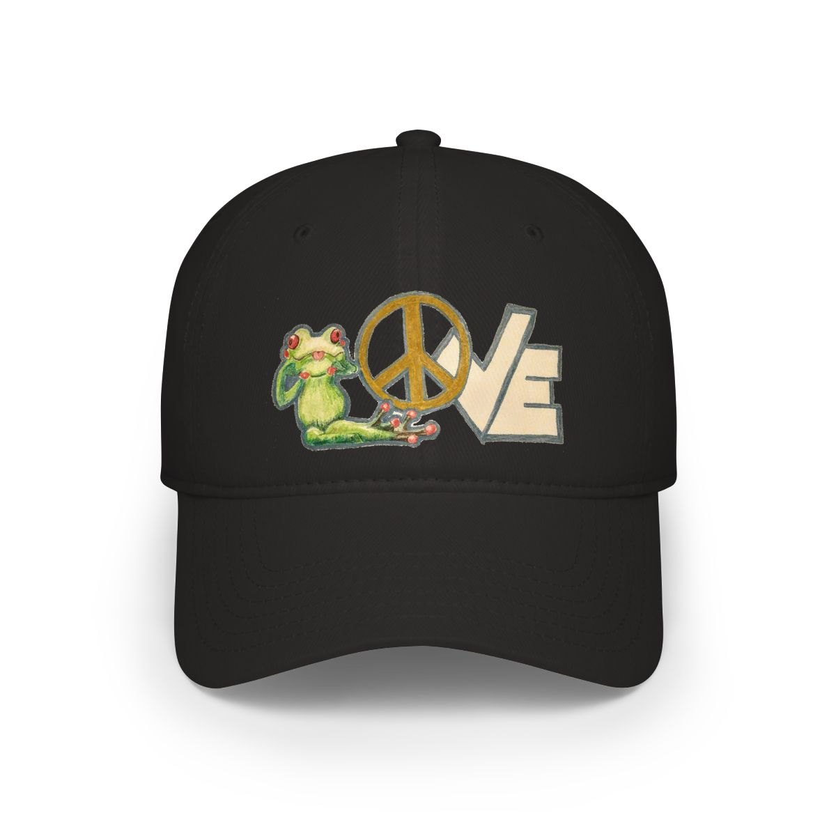Peace Frog Love Baseball Cap — Retro Hippie Love Design