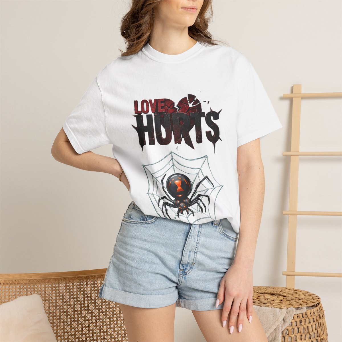 Love Hurts Spider T-Shirt — Gothic Valentine Graphic Tee
