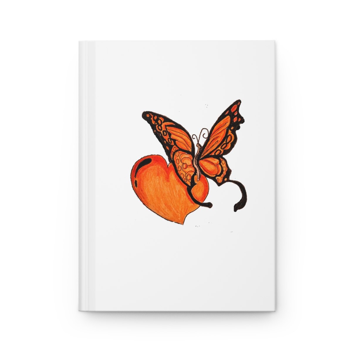 Monarch Heart Hardcover Journal — Orange Butterfly Love Notebook
