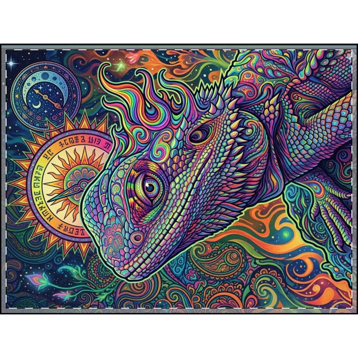 Plush Blanket — Psychedelic Lizard Velveteen Throw