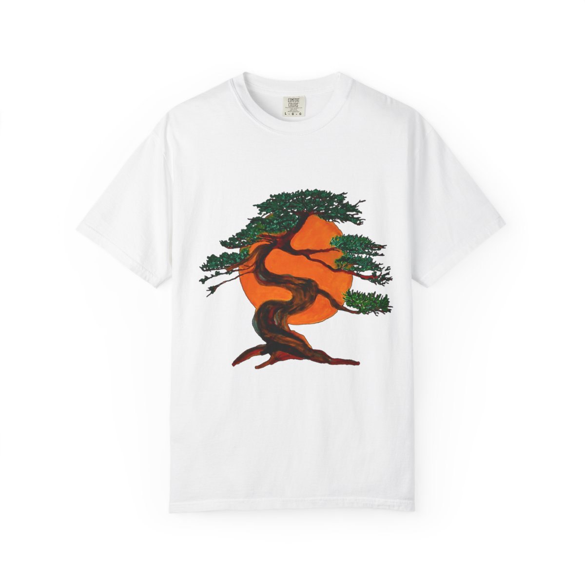 Unisex Garment-Dyed T-Shirt with Artistic Tree Design - Perfect for Nature Lovers