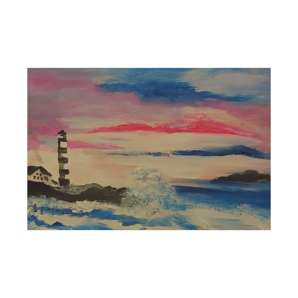 Lighthouse Seascape Canvas Print — Matte Stretched Coastal Wall Art