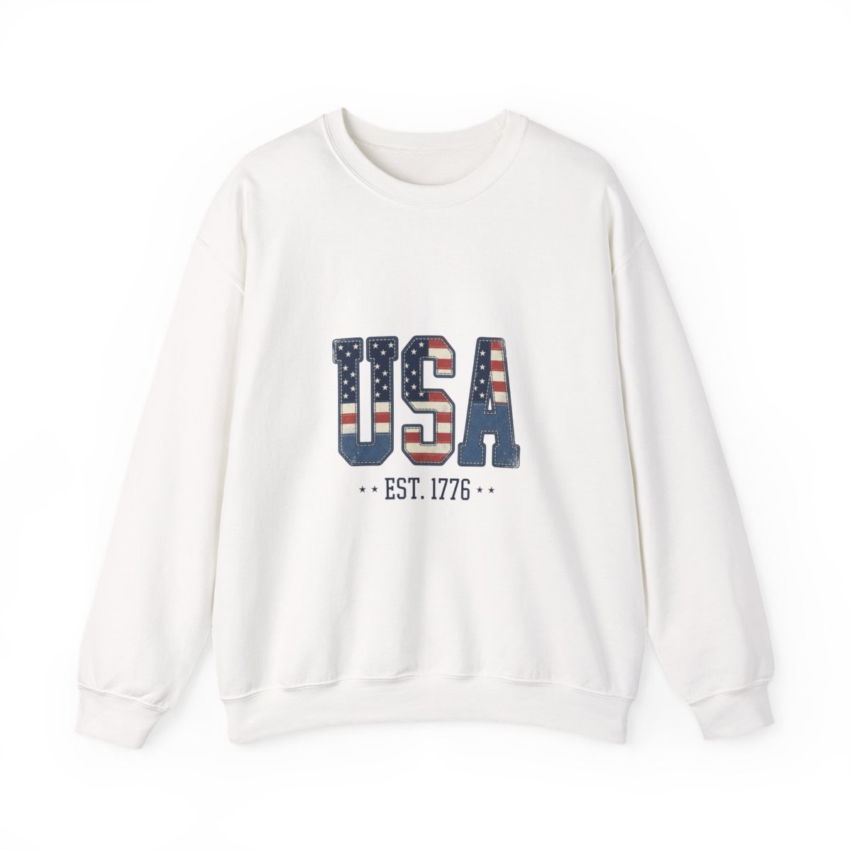 USA Flag Letters Sweatshirt | 4th of July Vintage Americana, Stars &amp; Stripes