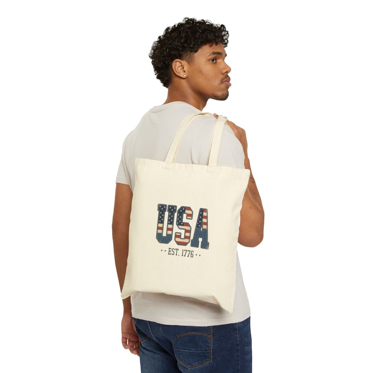 Vintage USA Est. 1776 Tote | 4th of July Americana Stars &amp; Stripes