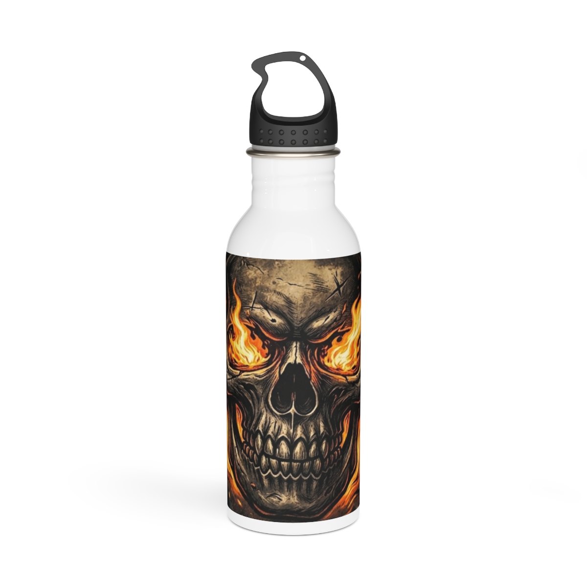 Flaming Skull Stainless Steel Water Bottle
