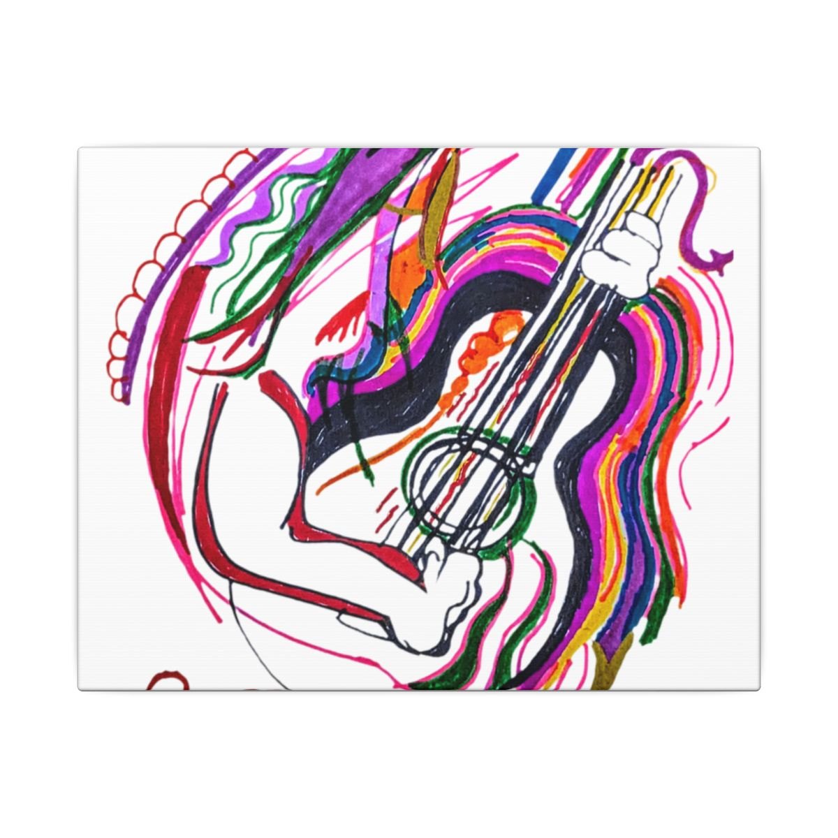 Colorful Acoustic Guitar Art Canvas — Vibrant Musician Wall Decor