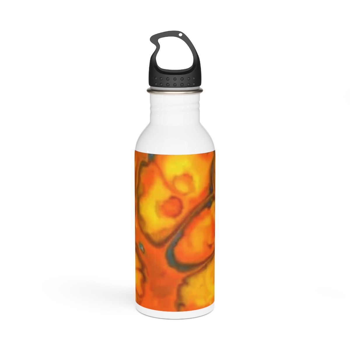 Orange Abstract Marble Stainless Steel Water Bottle