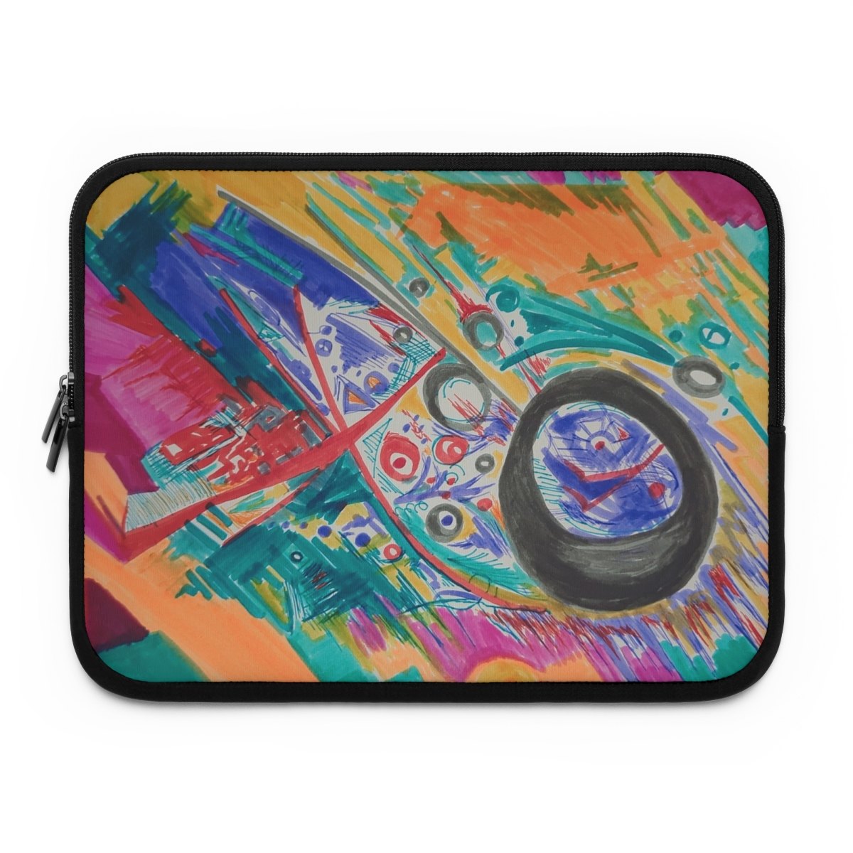 Abstract Colorburst Laptop Sleeve — Bold Geometric Art Sleeve