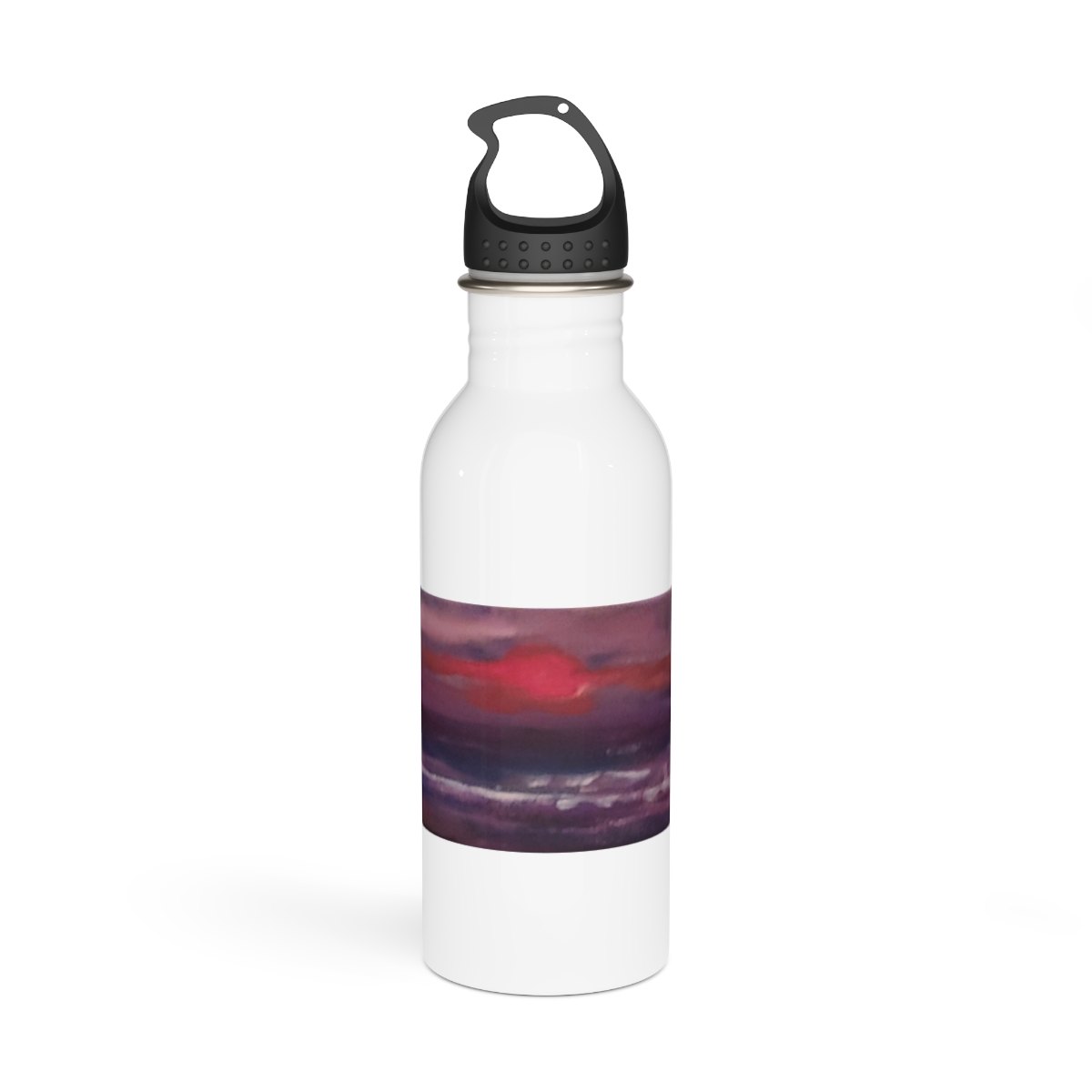 Stainless Steel Water Bottle — Sunset Horizon Abstract Art Design