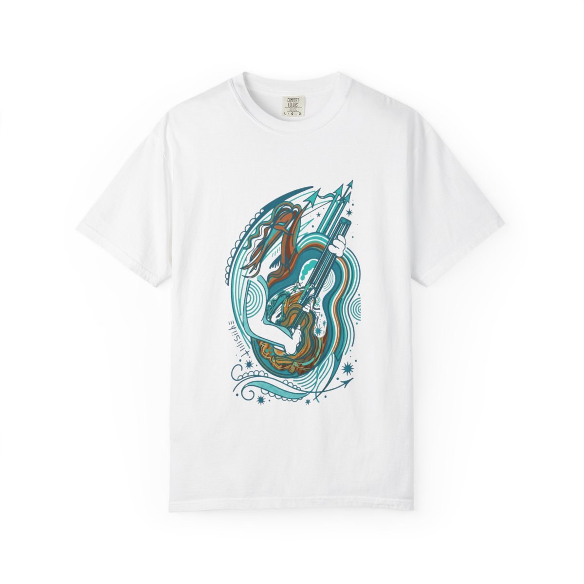 Mermaid Guitar Wave T-Shirt — Musical Mermaid Graphic Tee